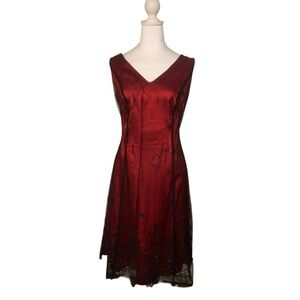 Vintage Red Black Embellished 16W Fairy Whimsigoth Y2K Dark Romantic Dress
